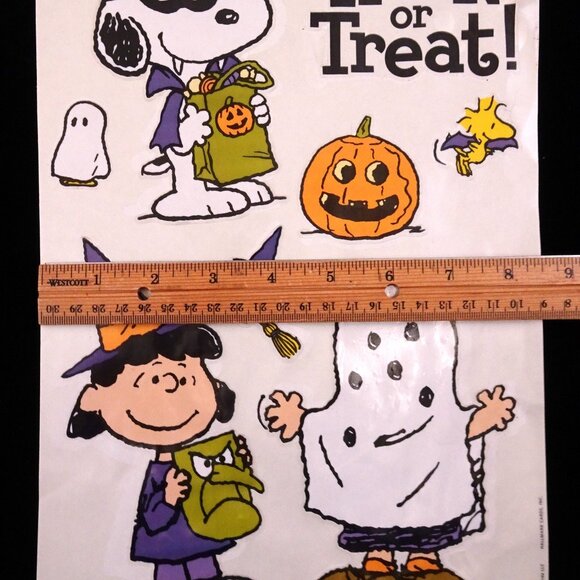 2012 Hallmark Peanuts Great Pumpkin Restick Window Stickers Woodstock Snoopy Boo - Picture 5 of 6